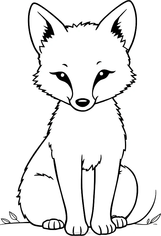 Baby Fox coloring page for kids