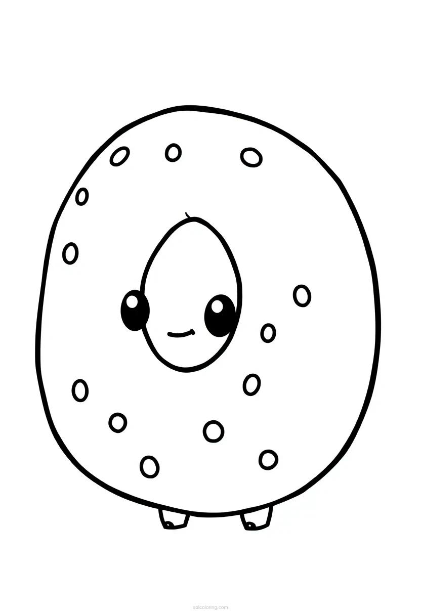 Bagel coloring page for kids