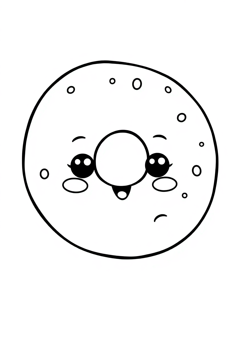 Bagel coloring page, free printable