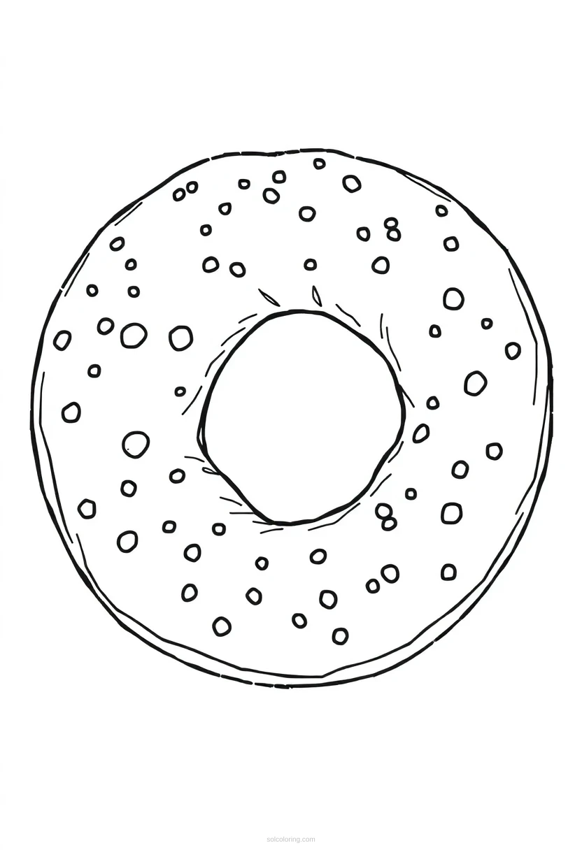 Bagel coloring page for kids
