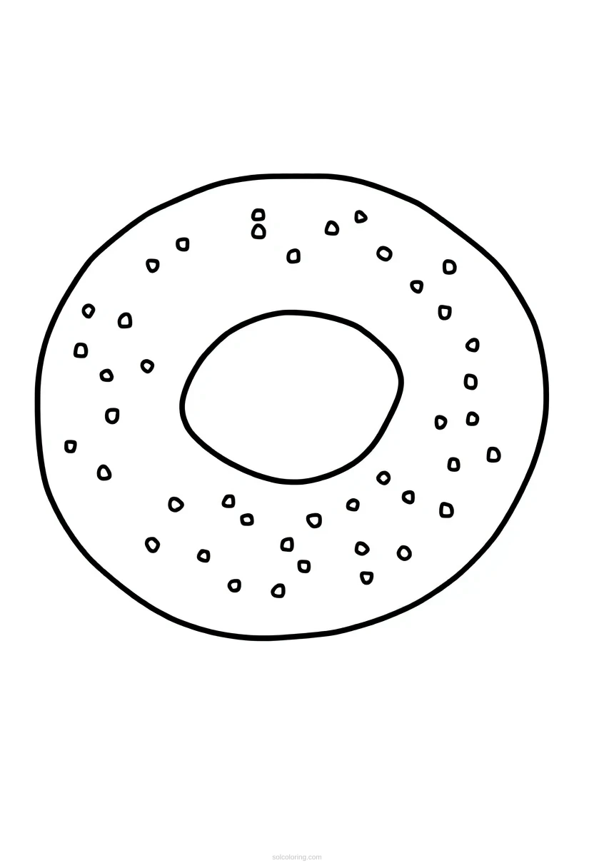 Bagel coloring page for kids