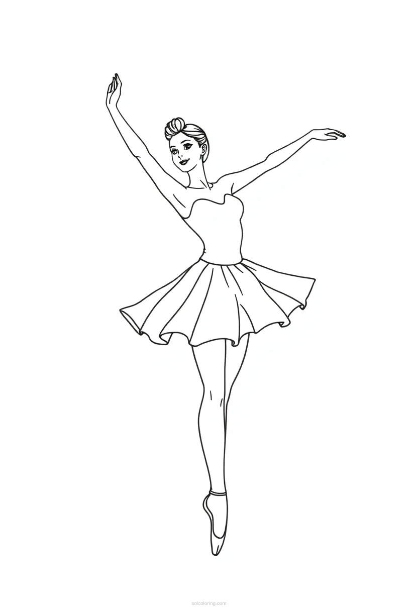 Ballerina coloring page for kids