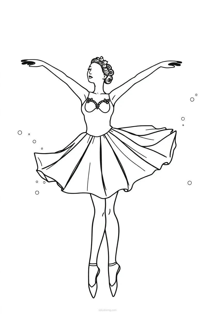 Ballerina coloring page for kids