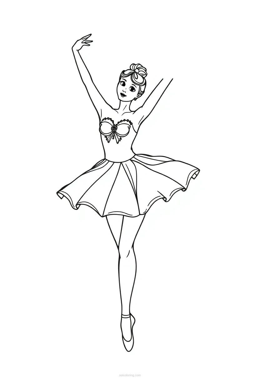Ballerina coloring page for kids