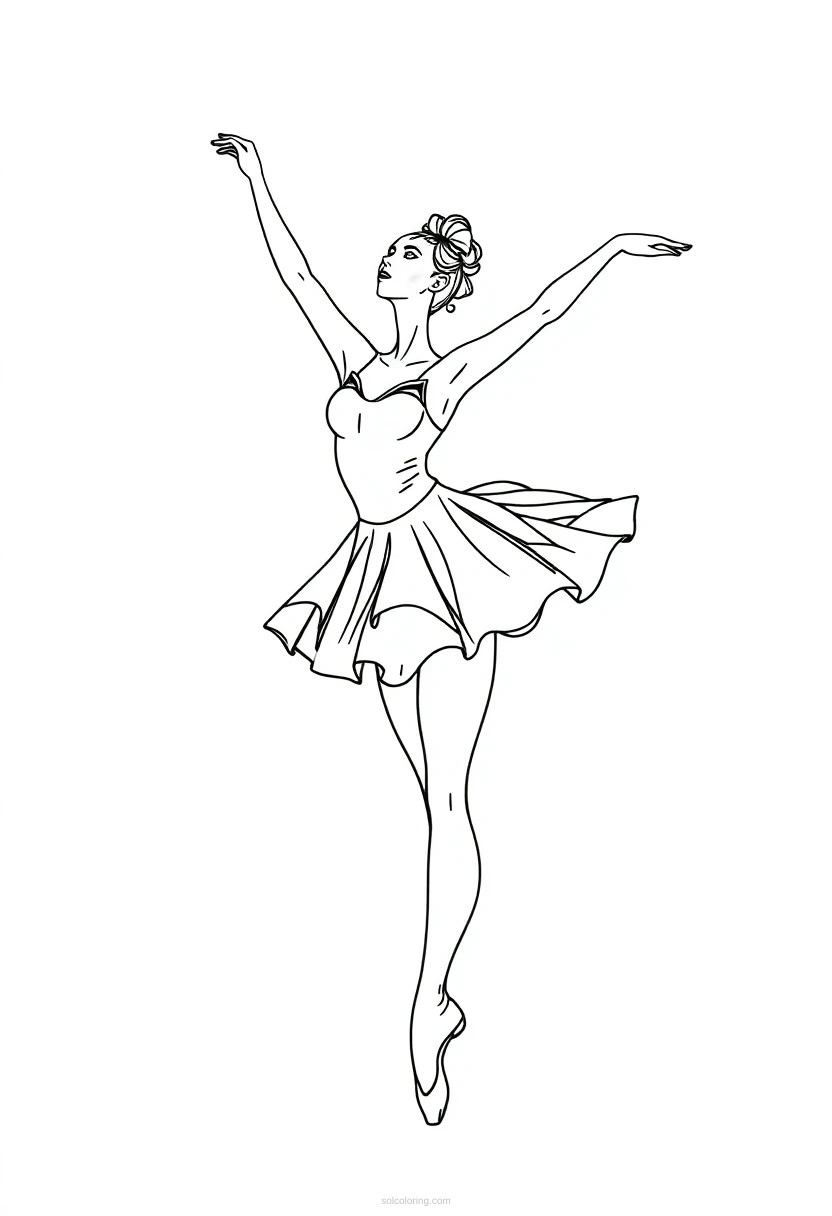 Ballerina coloring page for kids