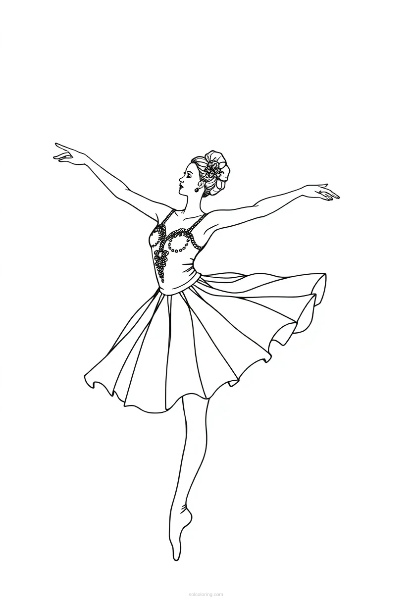 Ballerina coloring page for kids