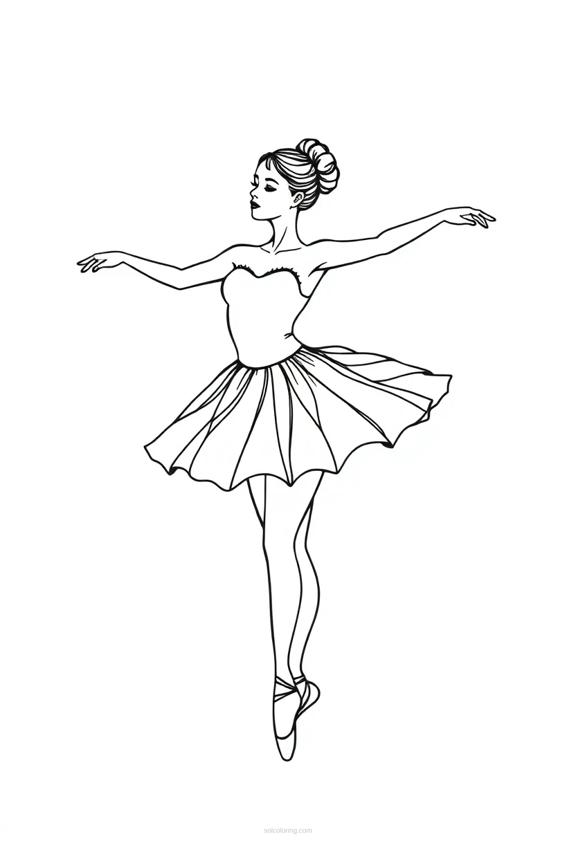Ballerina coloring page for kids
