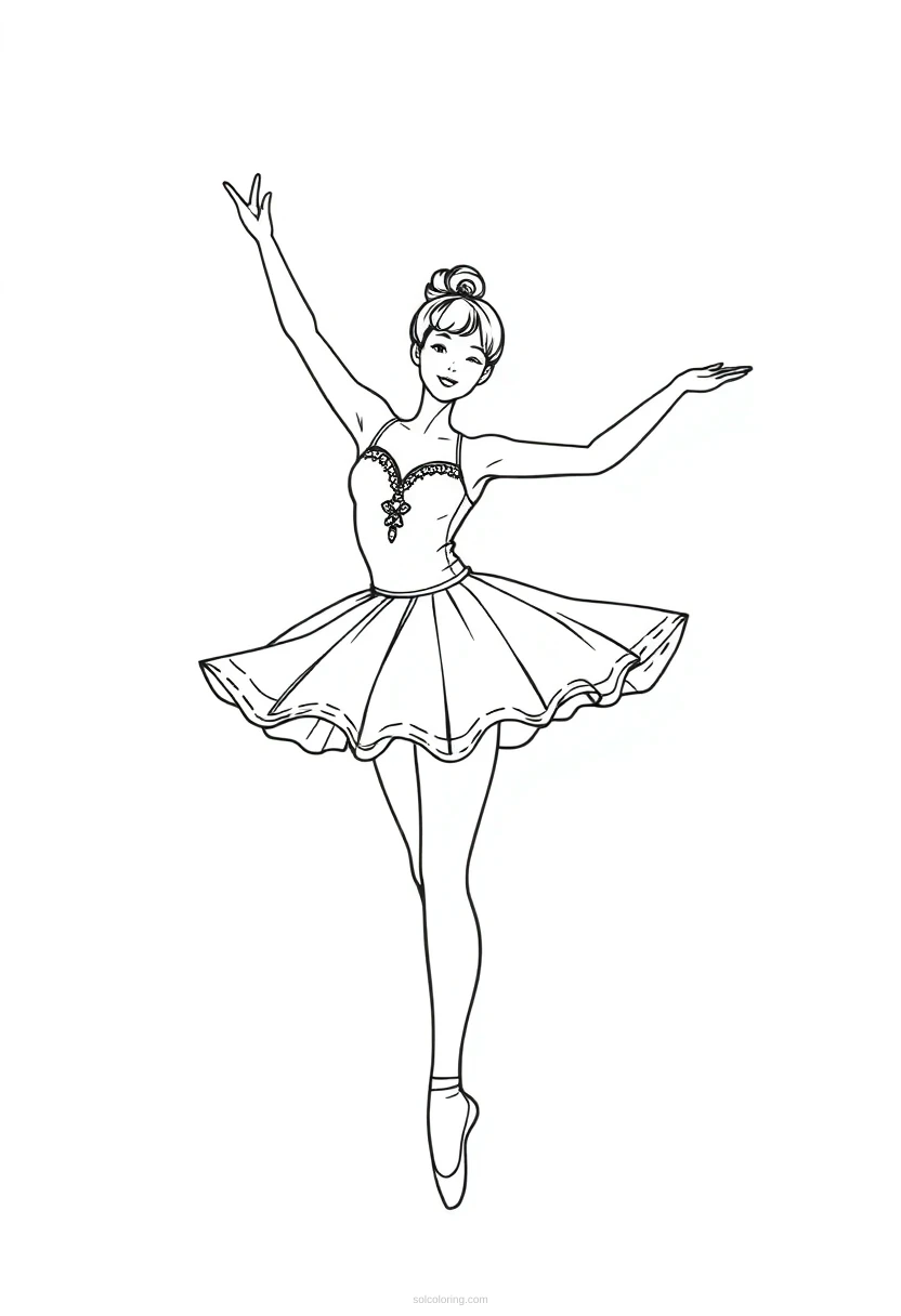 Ballerina coloring page for kids