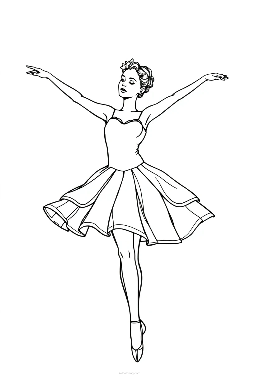 Ballerina Cute Cartoon coloring pages