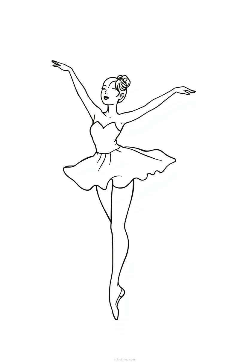 Ballerina coloring page for kids