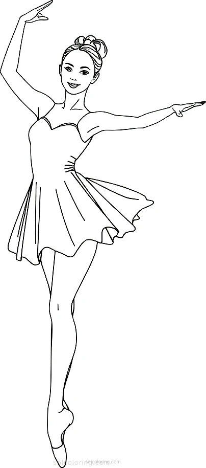 Ballerina coloring page for kids