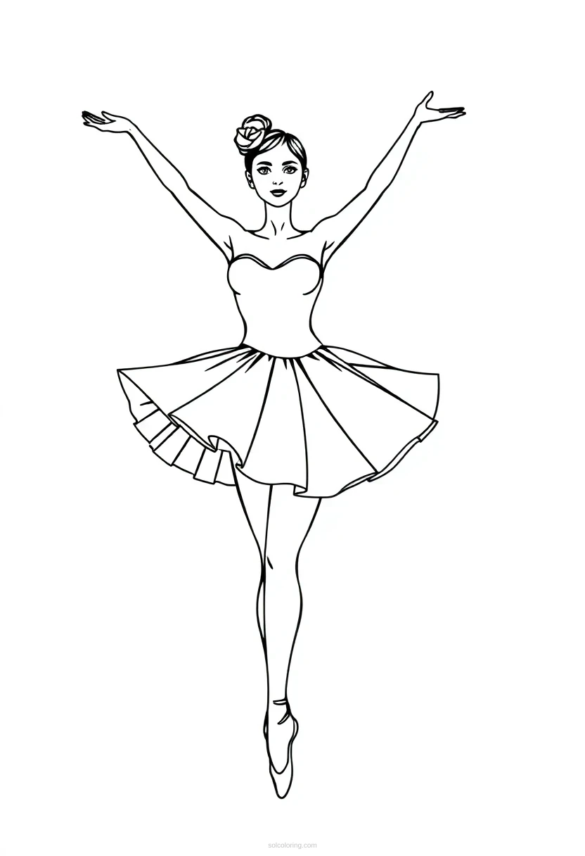 Ballerina coloring page for kids
