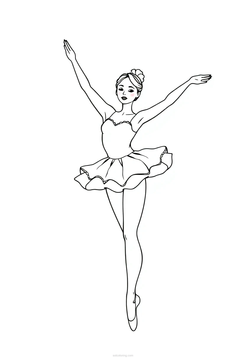Ballerina coloring page for kids