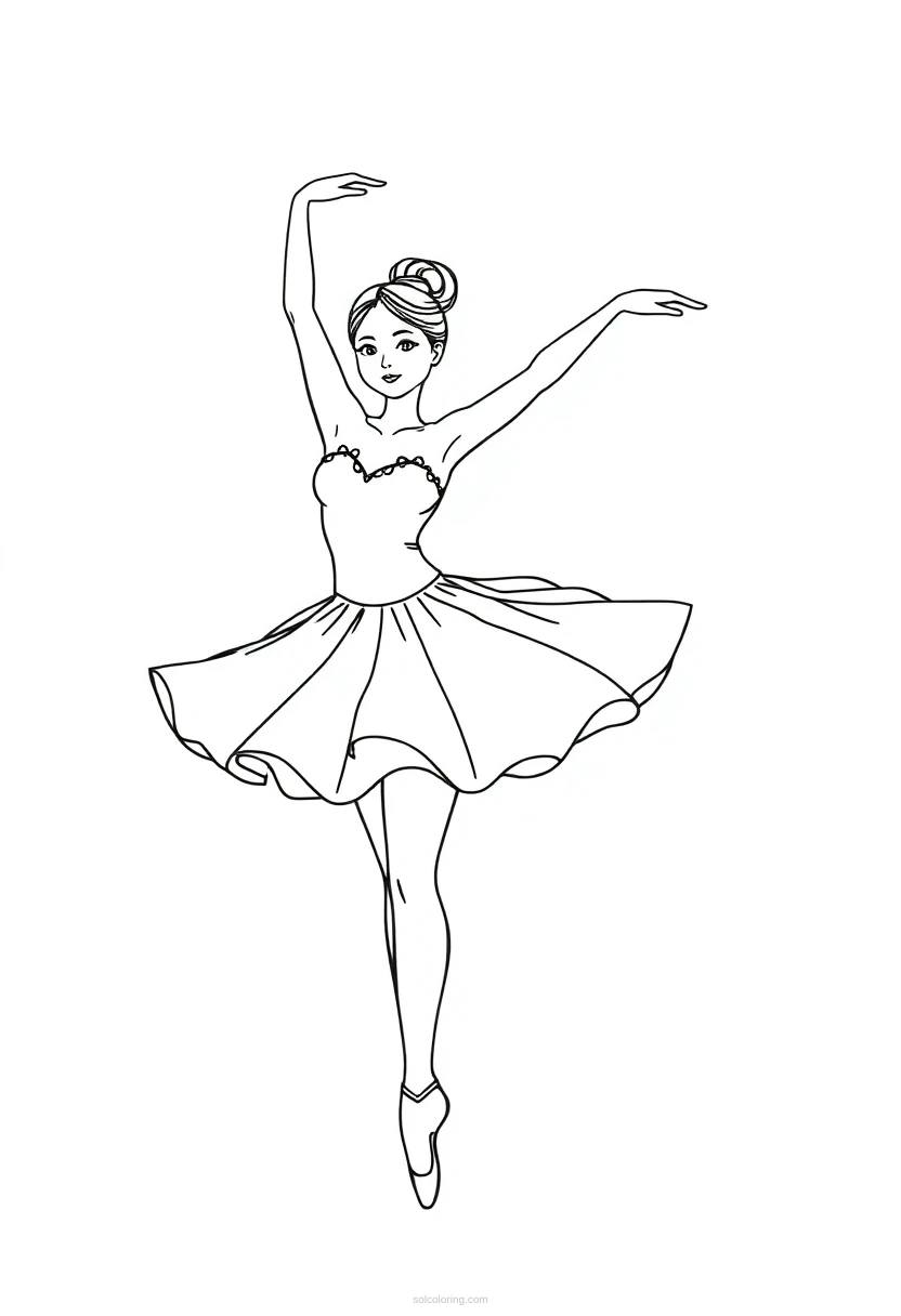 Ballerina coloring page for kids