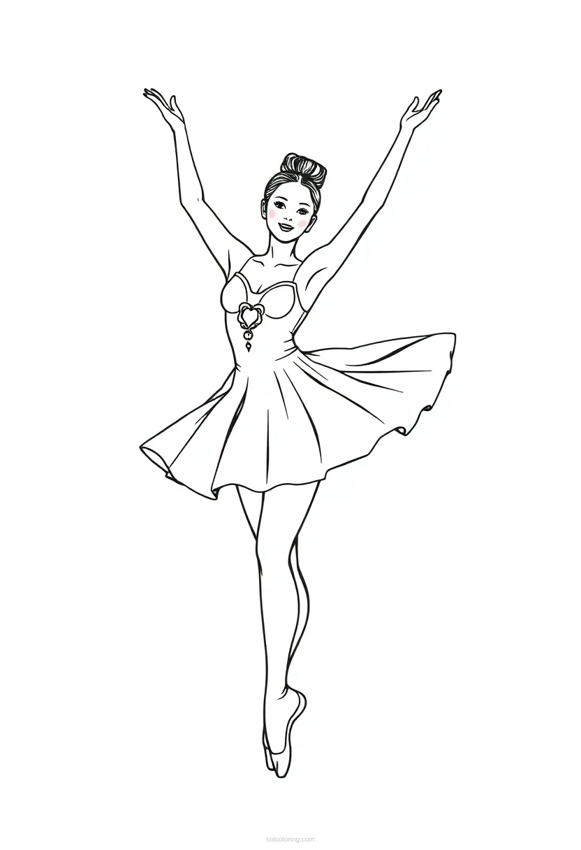 Ballerina coloring page for kids