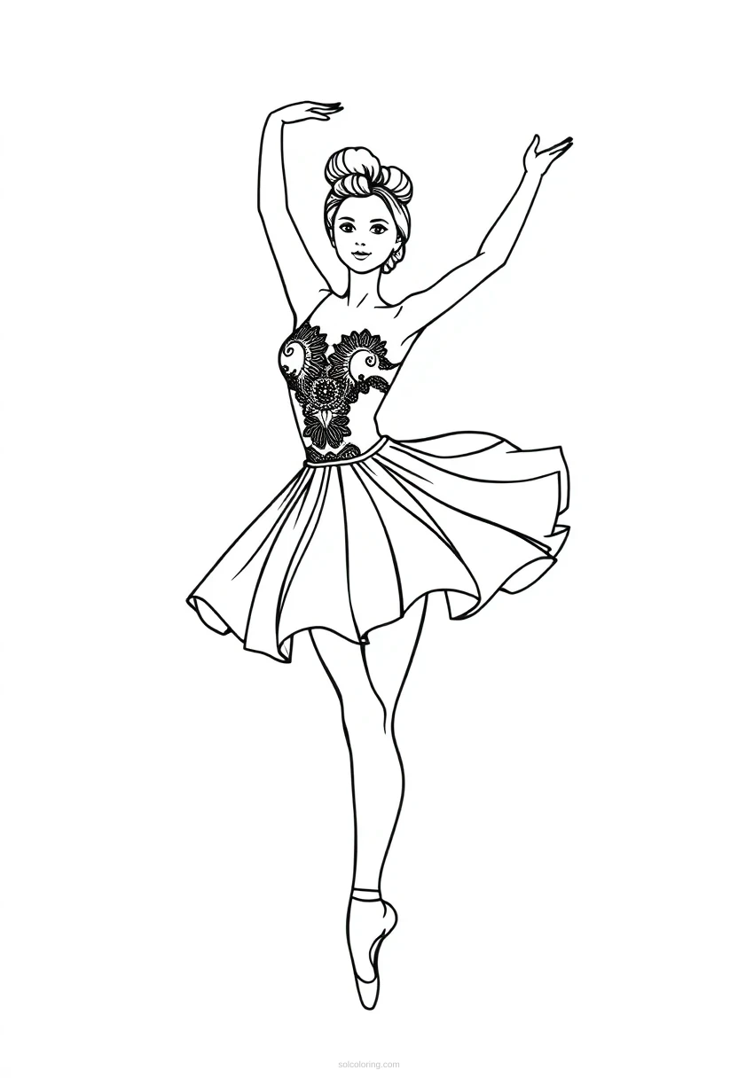 Ballerina Detailed coloring pages