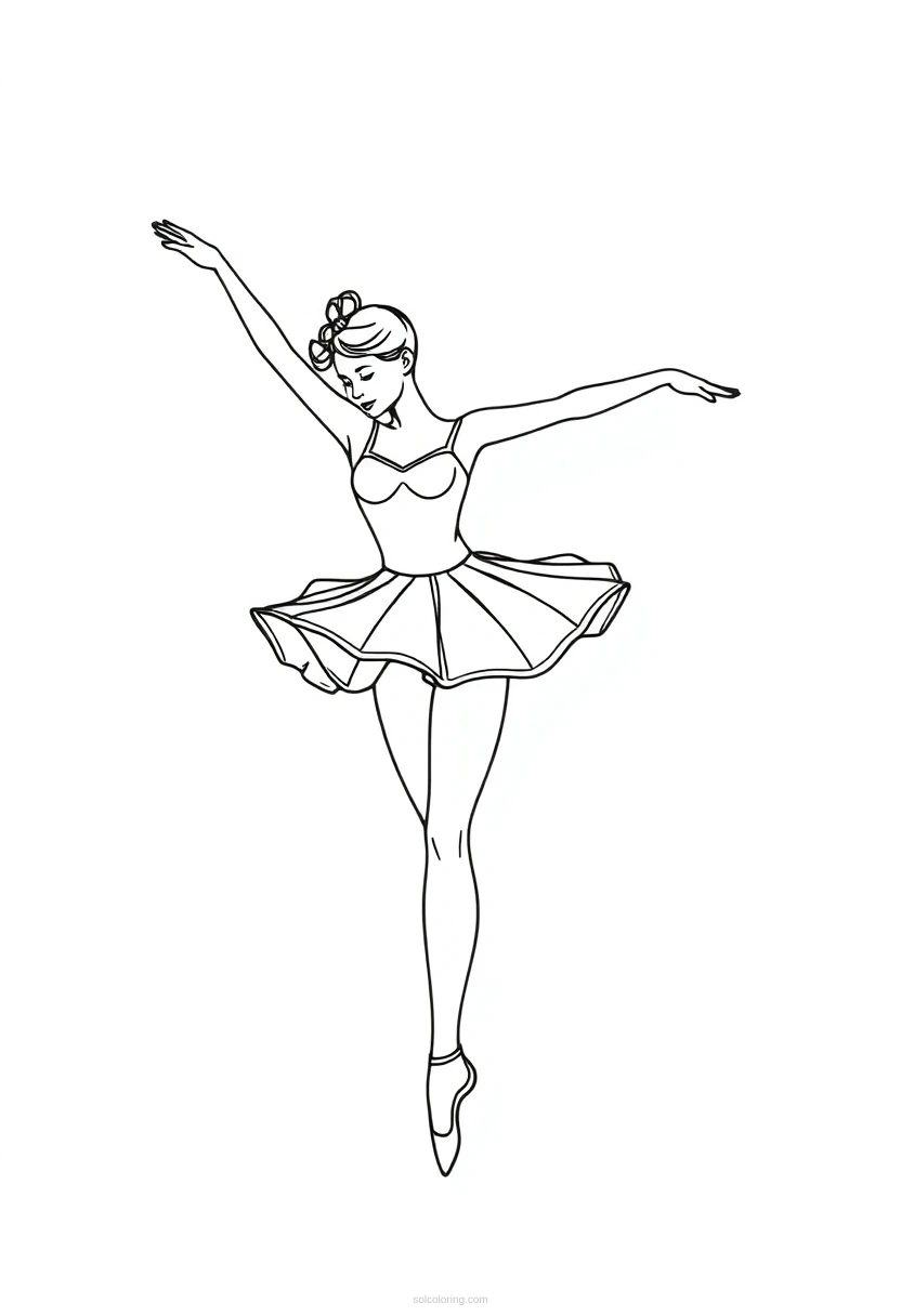 Ballerina coloring page for kids