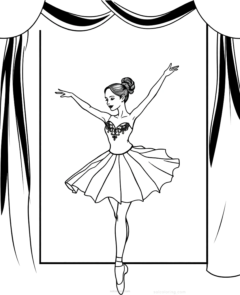 Ballerina coloring page for kids