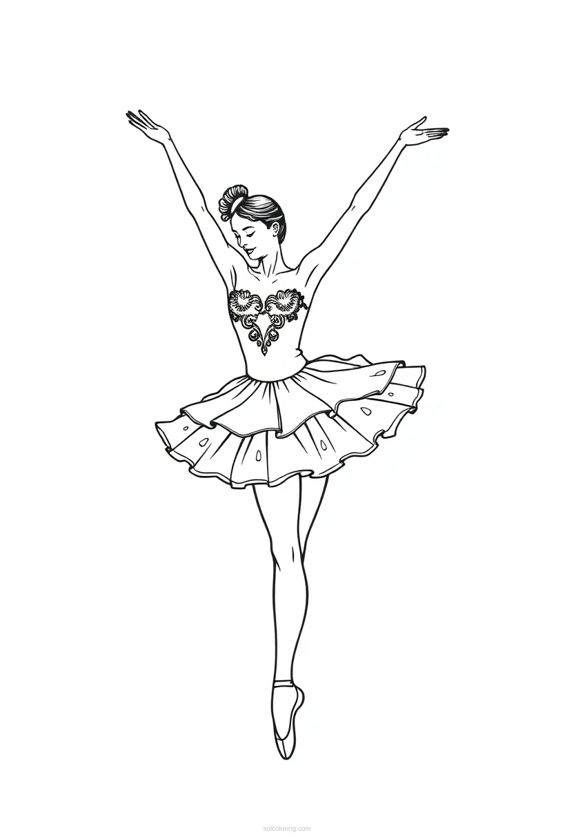 Ballerina coloring page for kids