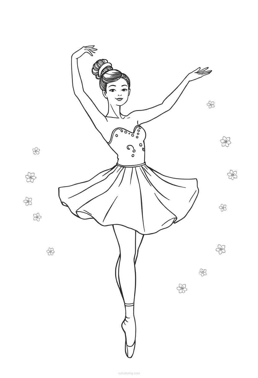 Ballerina coloring page for kids