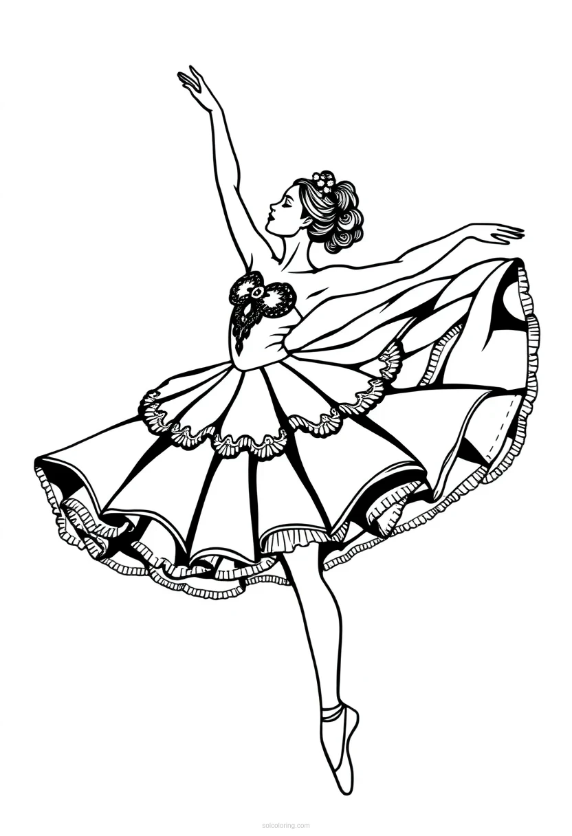 Ballerina coloring page for kids