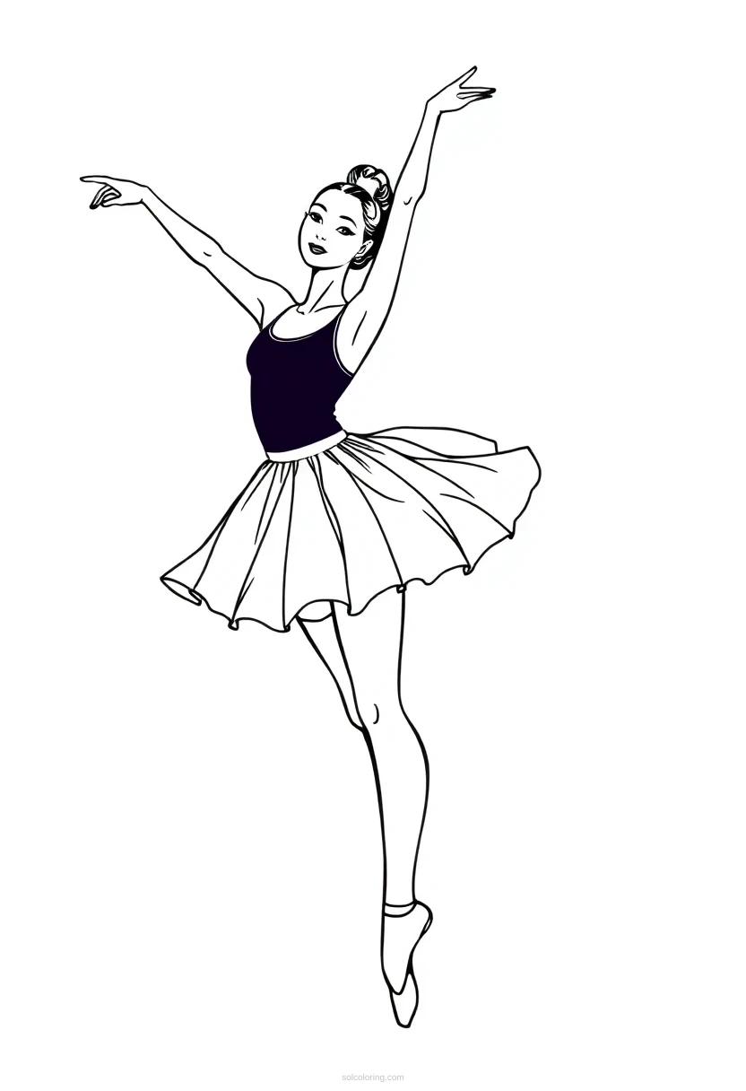 Ballerina coloring page for kids