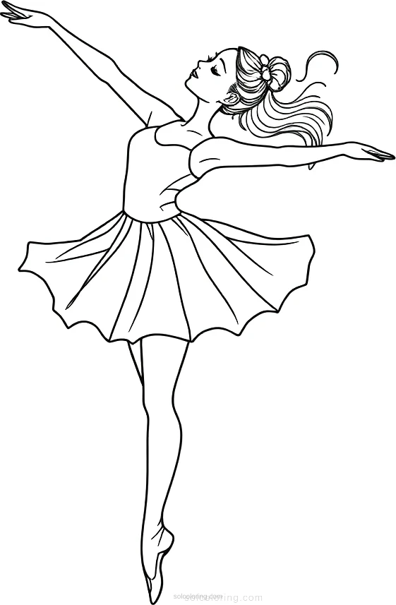 Ballerina coloring page for kids