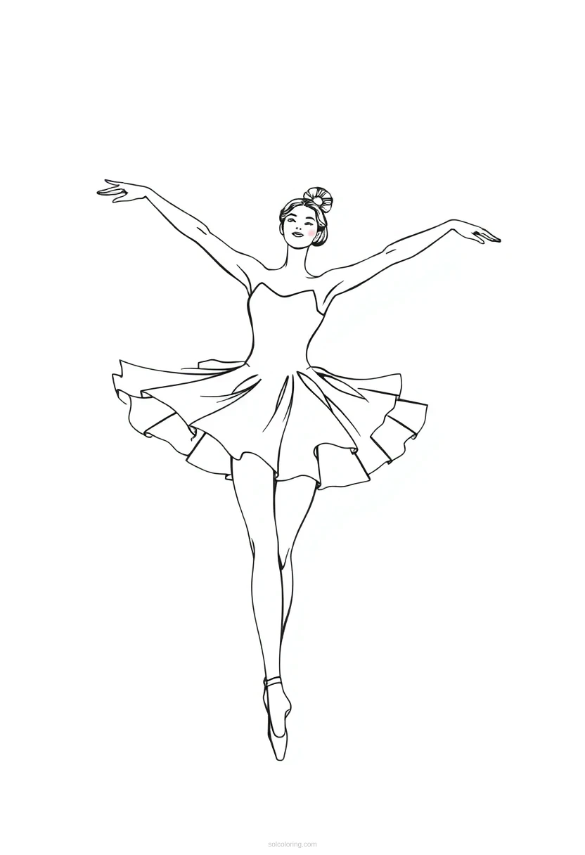 Ballerina Realistic coloring page for kids