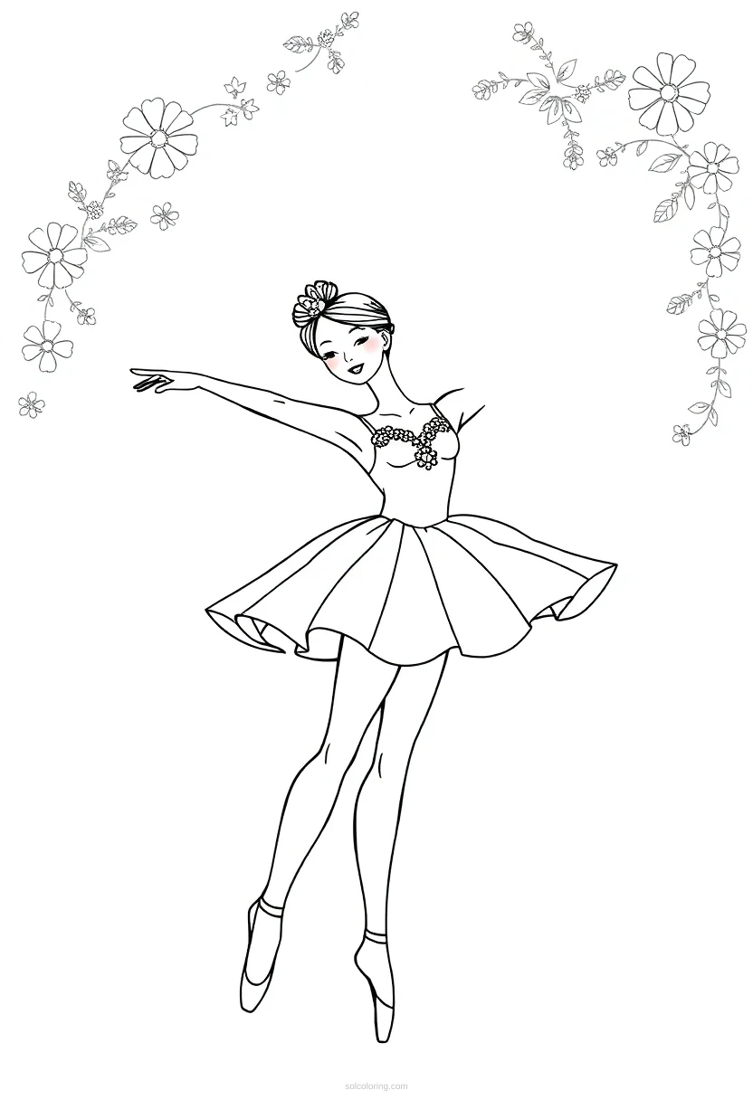 Ballerina Realistic coloring pages