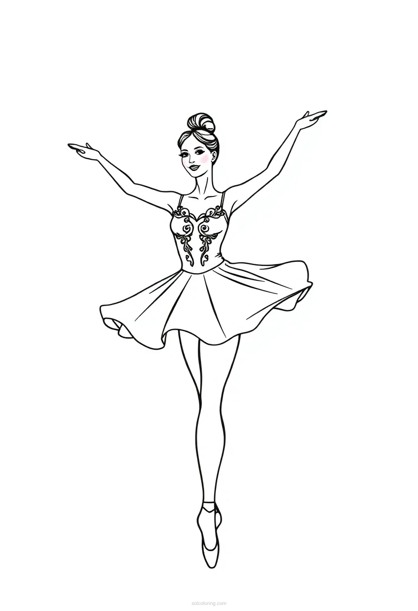 Ballerina coloring page for kids