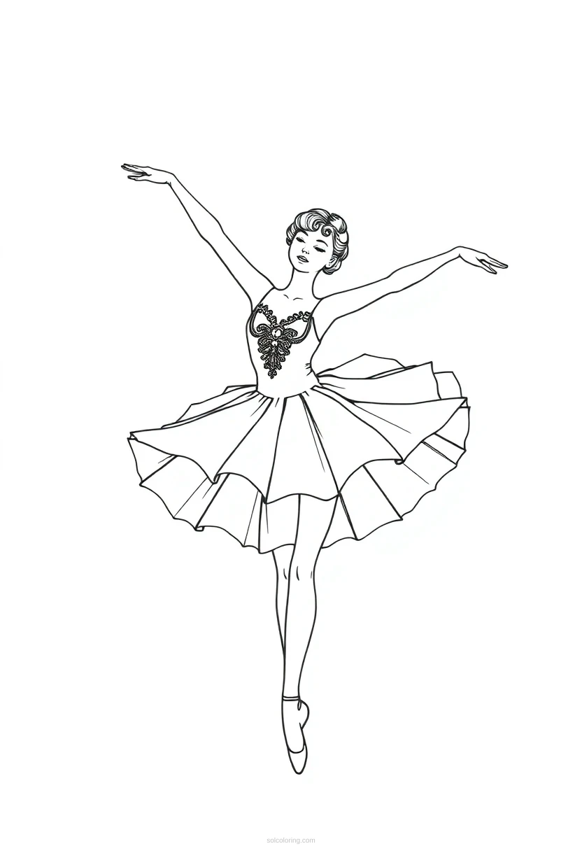 Ballerina coloring page for kids