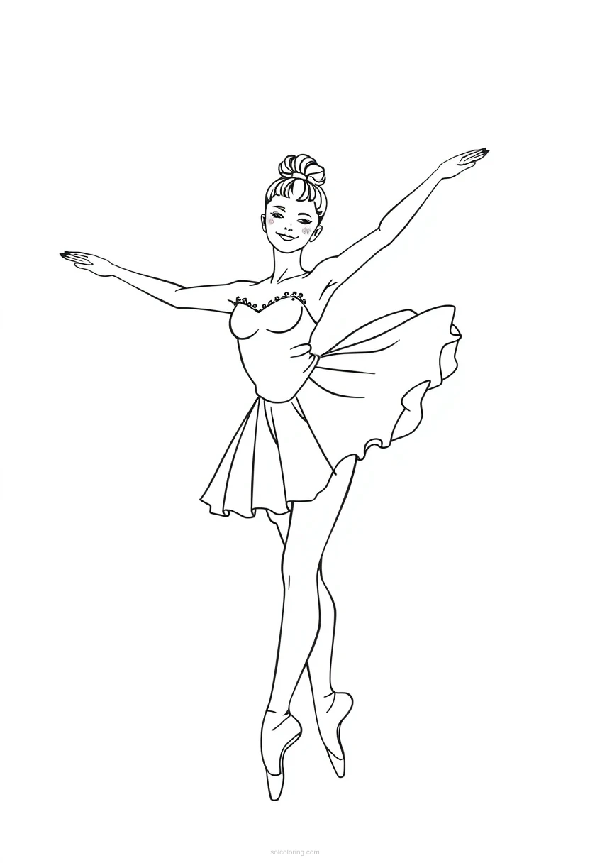 Ballerina coloring page for kids