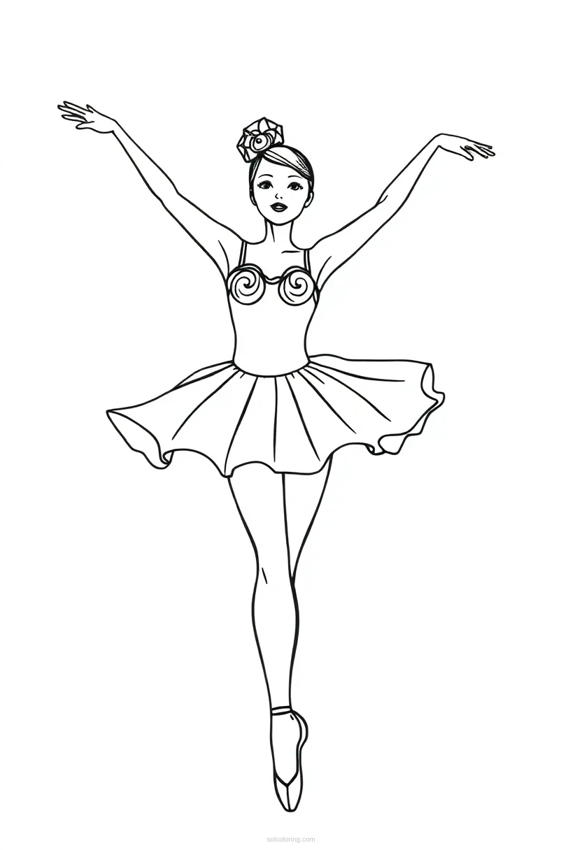 Ballerina coloring page for kids