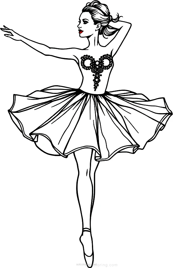 Ballerina coloring page for kids