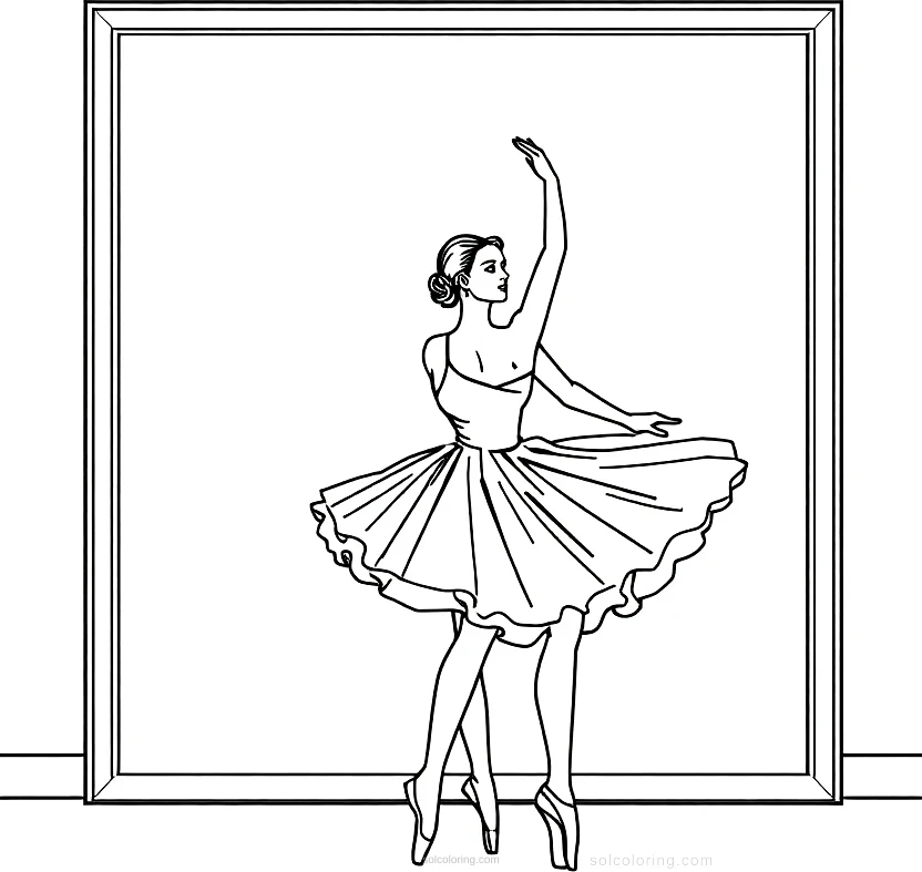 Ballet Dancers in Studio coloring page for kids