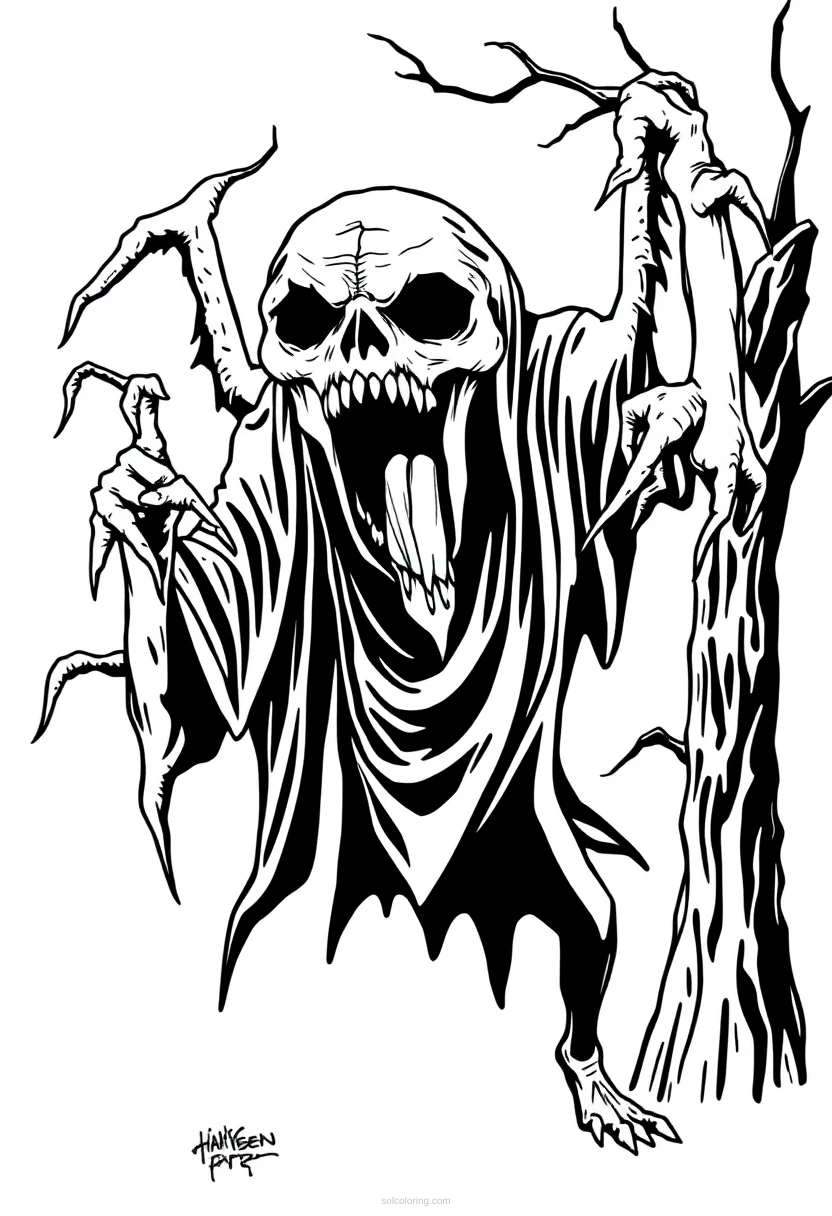 Banshee Screaming coloring page for kids