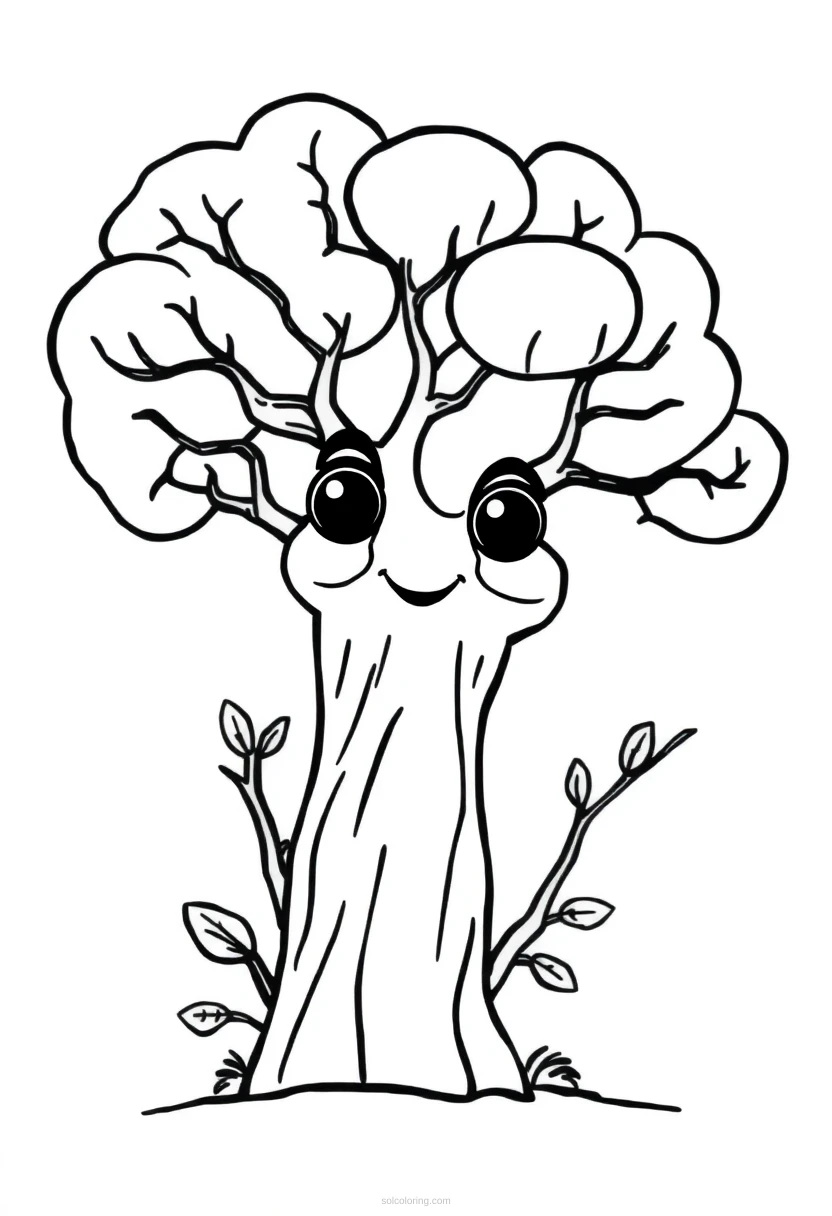 Baobab Tree coloring page for kids
