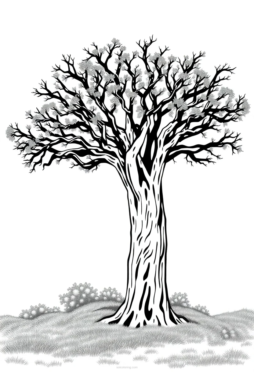 Baobab Tree coloring page for kids