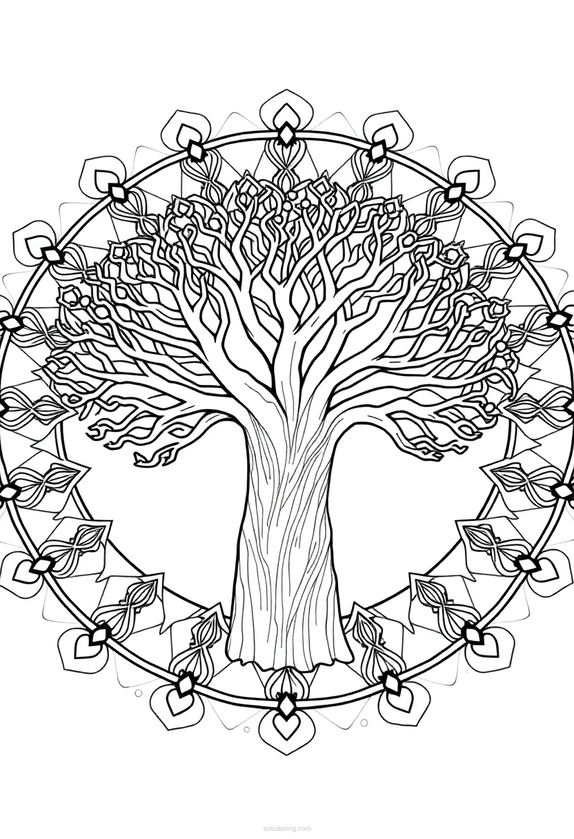 Baobab Tree coloring page for kids