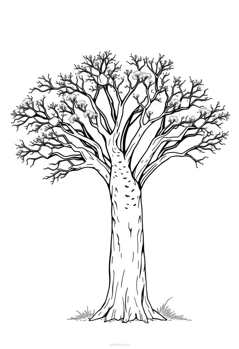 Baobab Tree coloring page for kids
