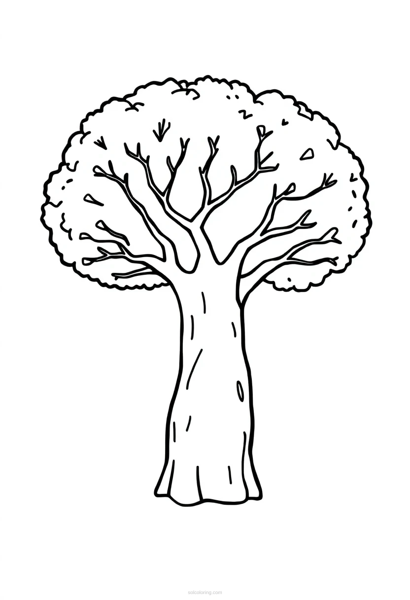 Baobab Tree coloring page for kids