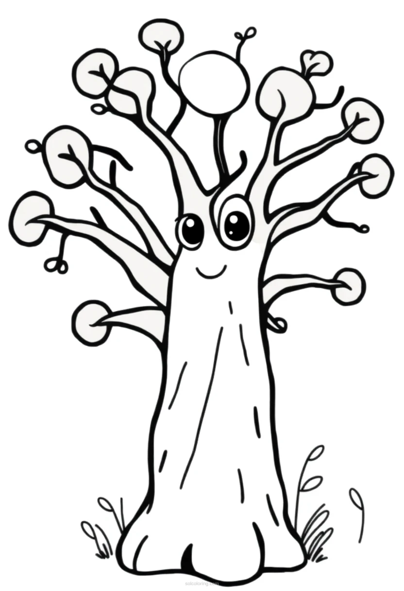 Baobab Tree coloring page for kids