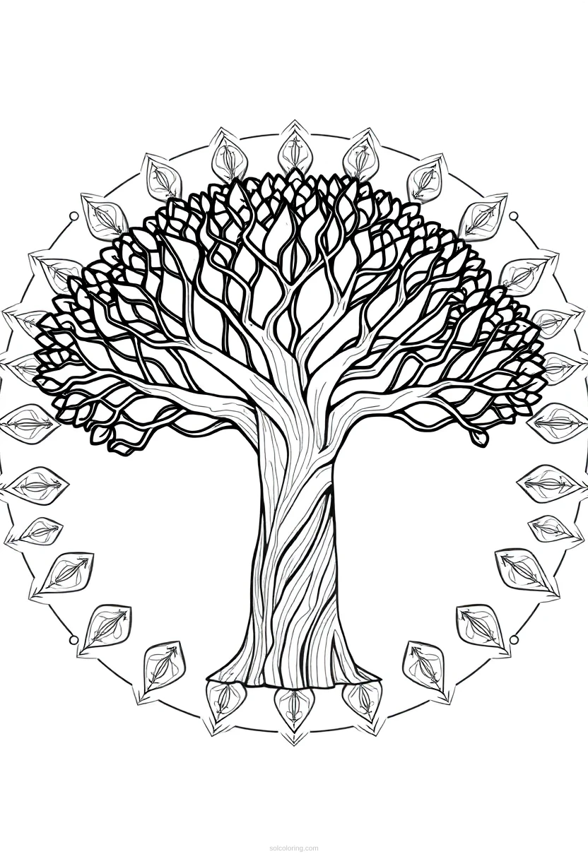 Baobab Tree coloring page for kids