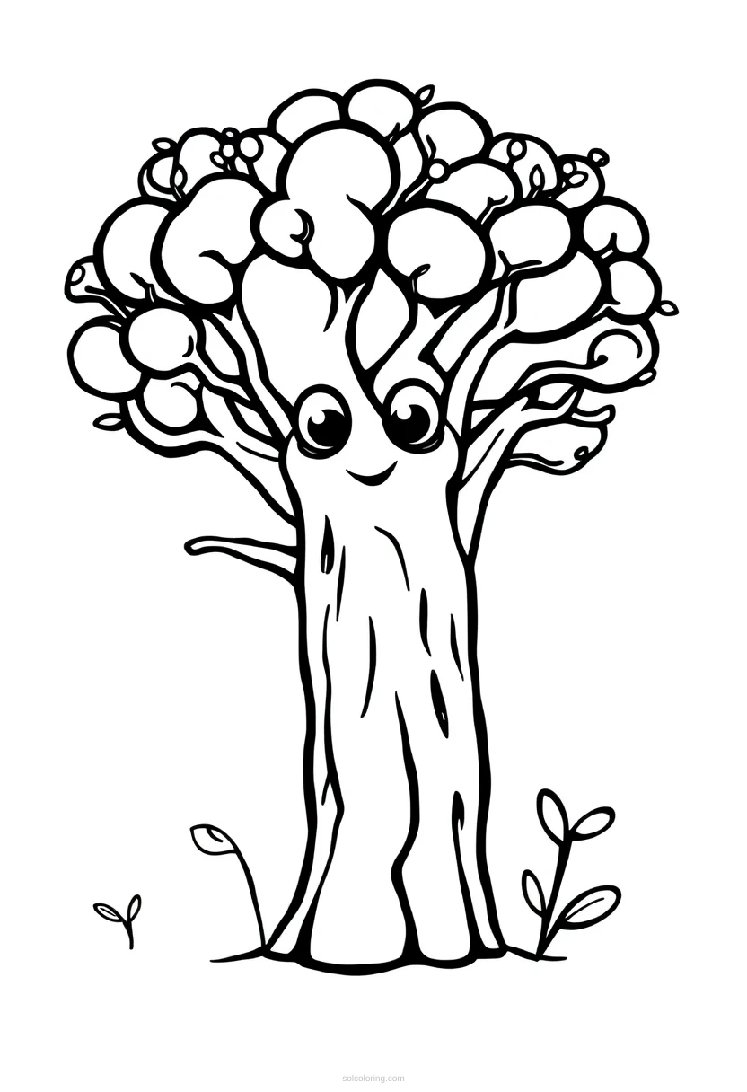 Baobab Tree coloring page for kids