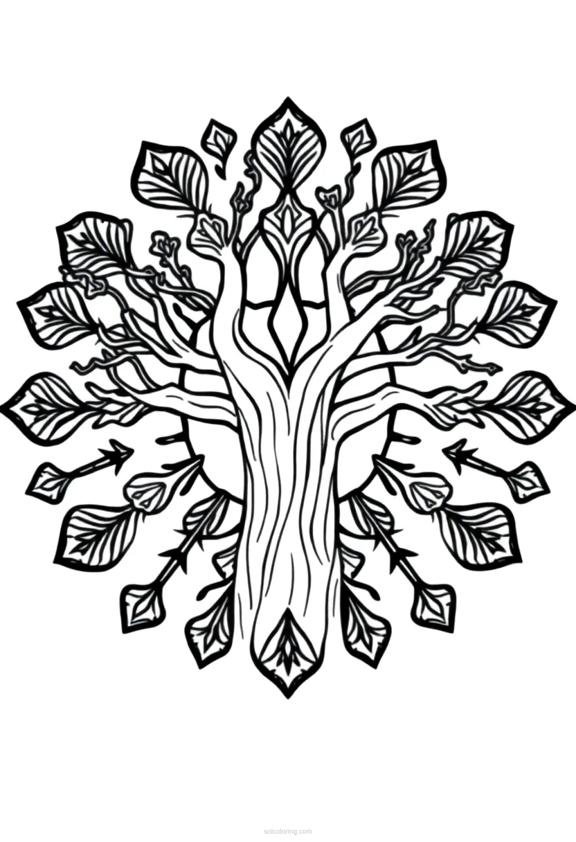 Baobab Tree coloring page for kids