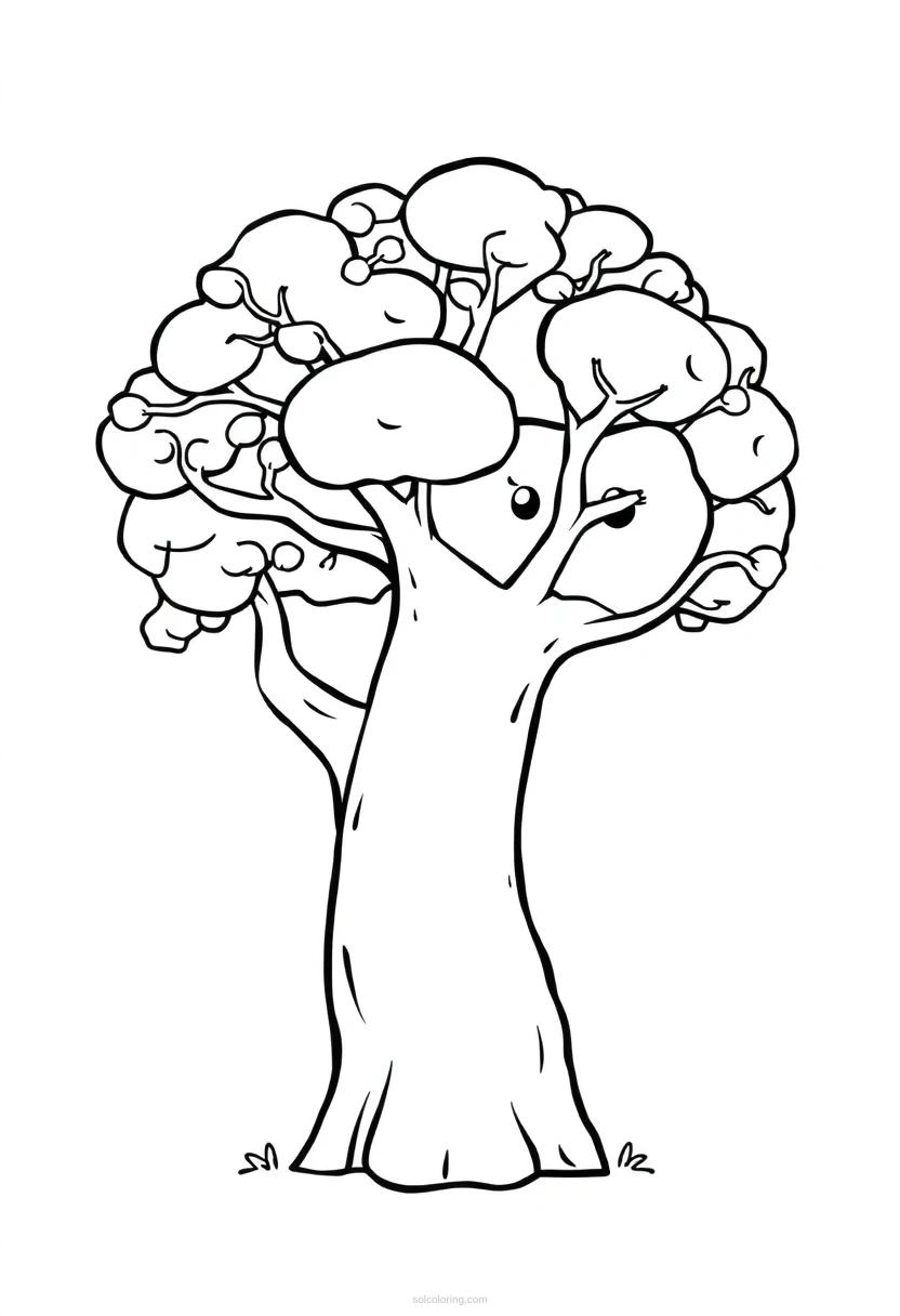 Baobab Tree coloring page for kids