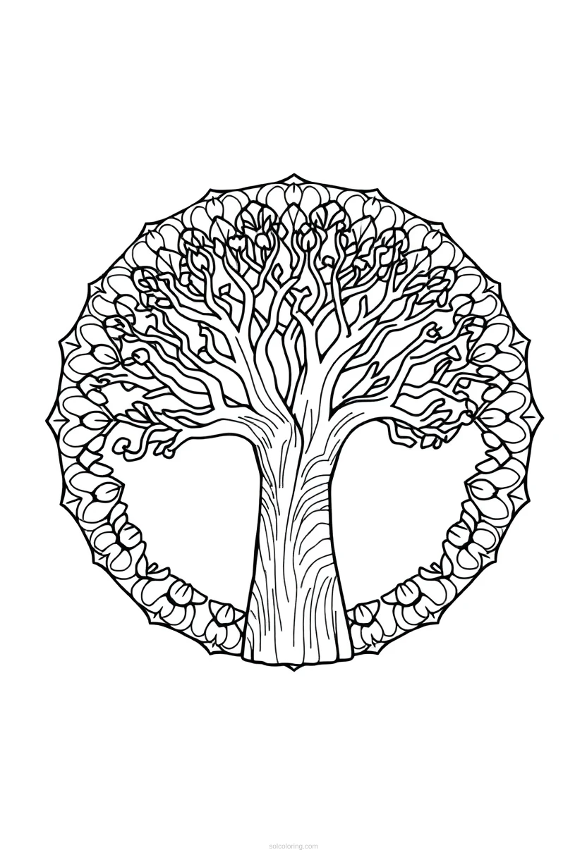 Baobab Tree coloring page for kids