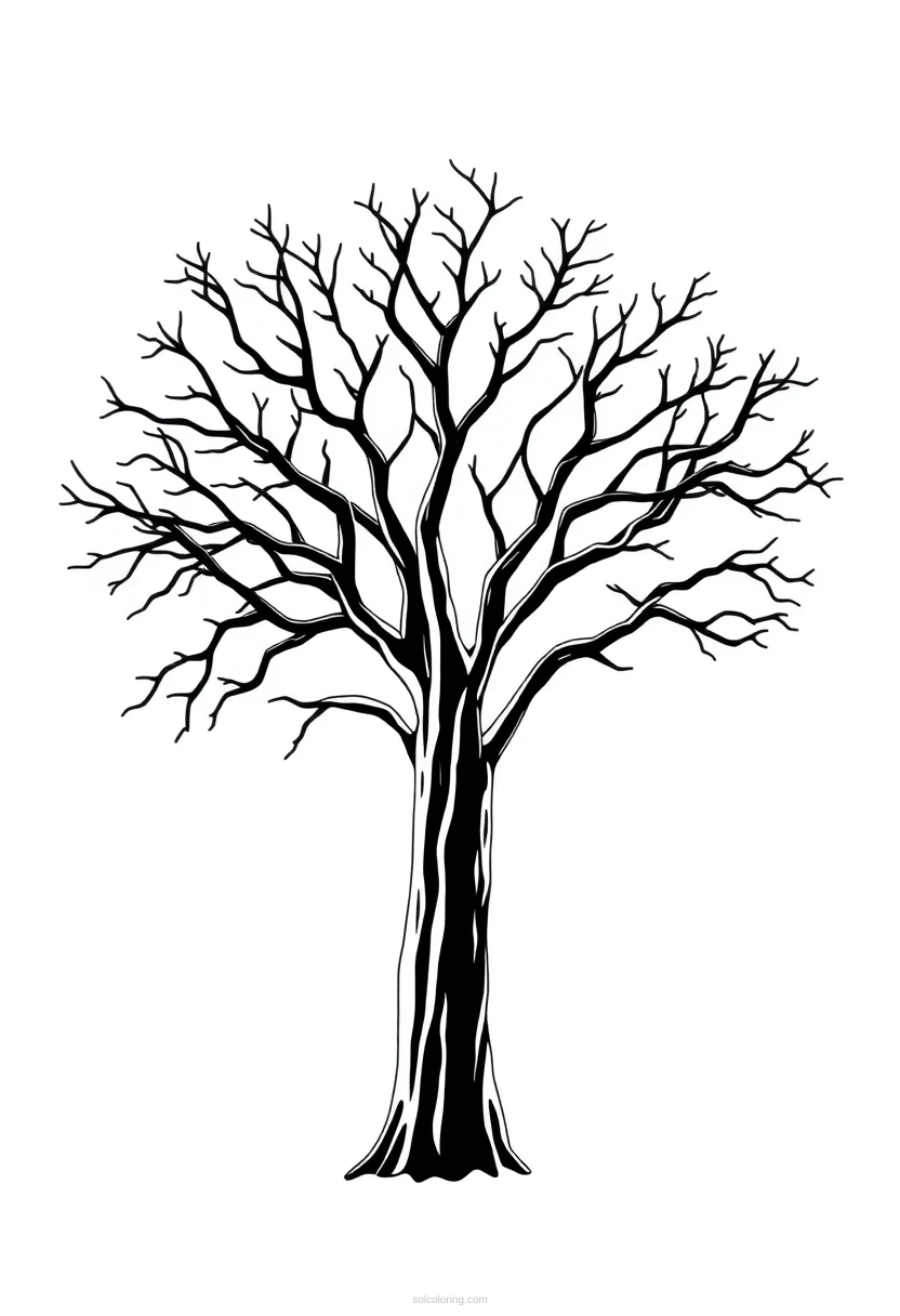 Baobab Tree Simple coloring page for kids