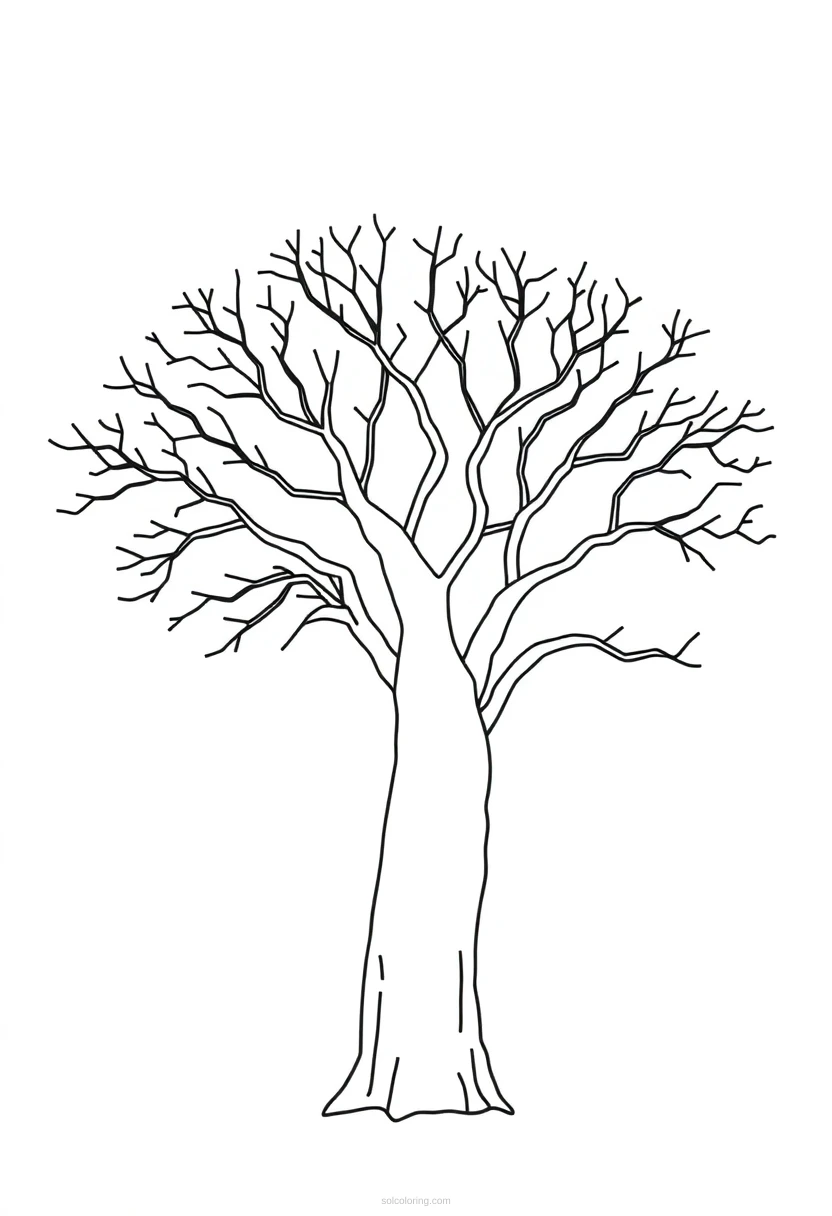 Baobab Tree coloring page for kids