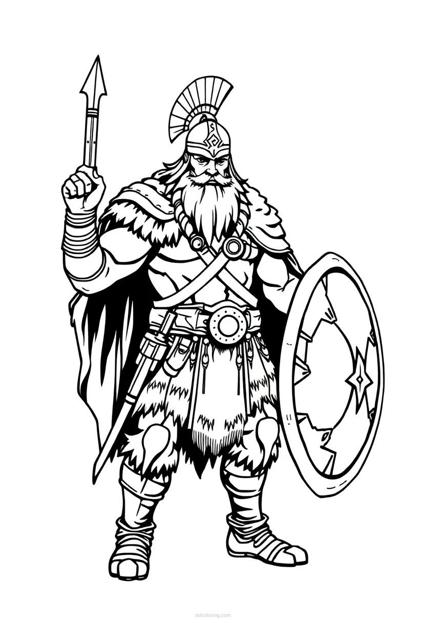 Barbarian Chibi coloring page for kids